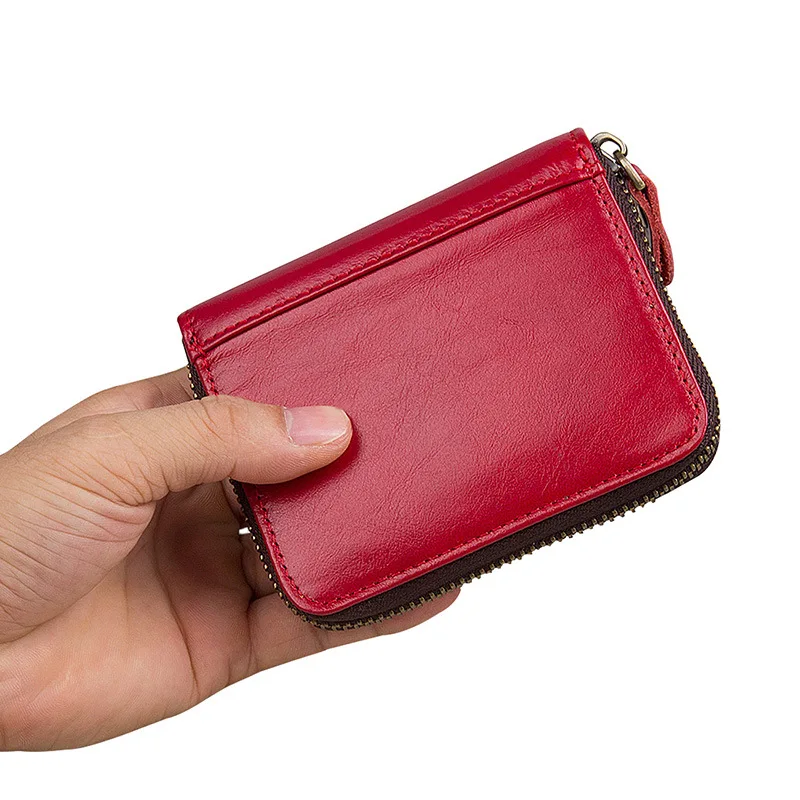 Женский кошелек из натуральной кожи GUANHAN 6 цветов на молнии|credit card bag|card bagrfid holder |