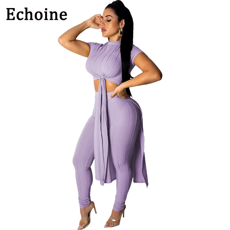 Женский комплект из двух предметов с коротким рукавом Echoine укороченный топ +