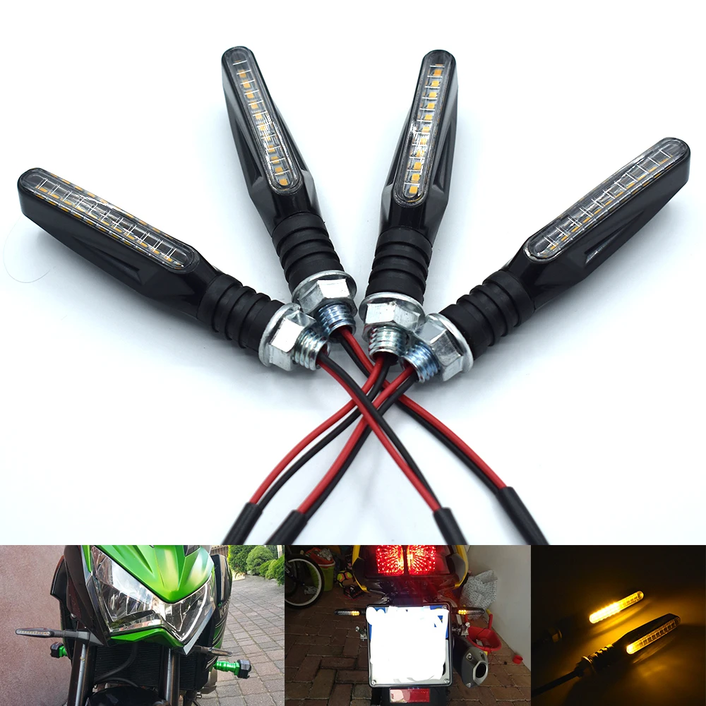 2 Pairs Motorcycle Turn Signal Light Flexible 12 LED Turn Signals Indicators Universal for Yamaha MT07 MT09 R3
2 Pairs Motorcycle Turn Signal Light Flexible 12 LED Turn Signals Indicators Universal for Yamaha MT07 MT09 R3