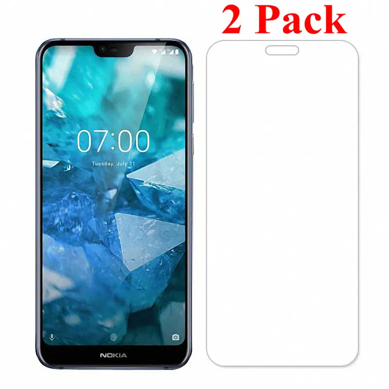 

for Nokia 7.1 WIERSS Tempered Glass Screen Protector Film for Nokia 8.1 glass film 2PCS