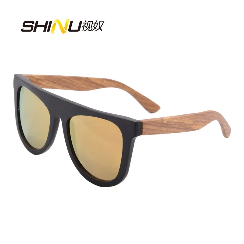 

SHINU brand ebony Wood SunGlasses handmade sun glasses Fashion Famous Brand Designer mirror coating goggle Oculos De Sol z6002