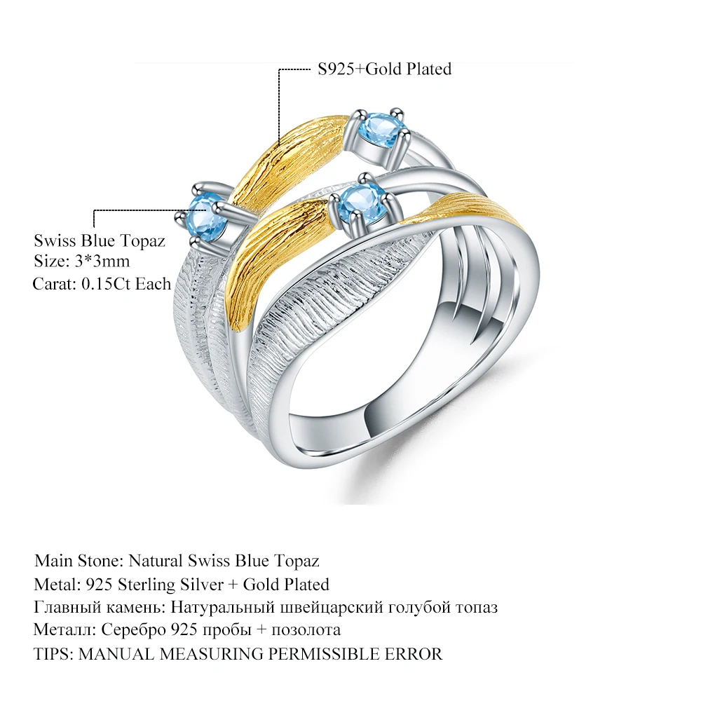 GEM'S BALLET 925 Sterling Silver Handmade Band Twist Rings for Women Jewelry 0.47Ct Natural Swiss Blue Topaz Gemstones Ring
GEM'S BALLET 925 Sterling Silver Handmade Band Twist Rings for Women Jewelry 0.47Ct Natural Swiss Blue Topaz Gemstones Ring