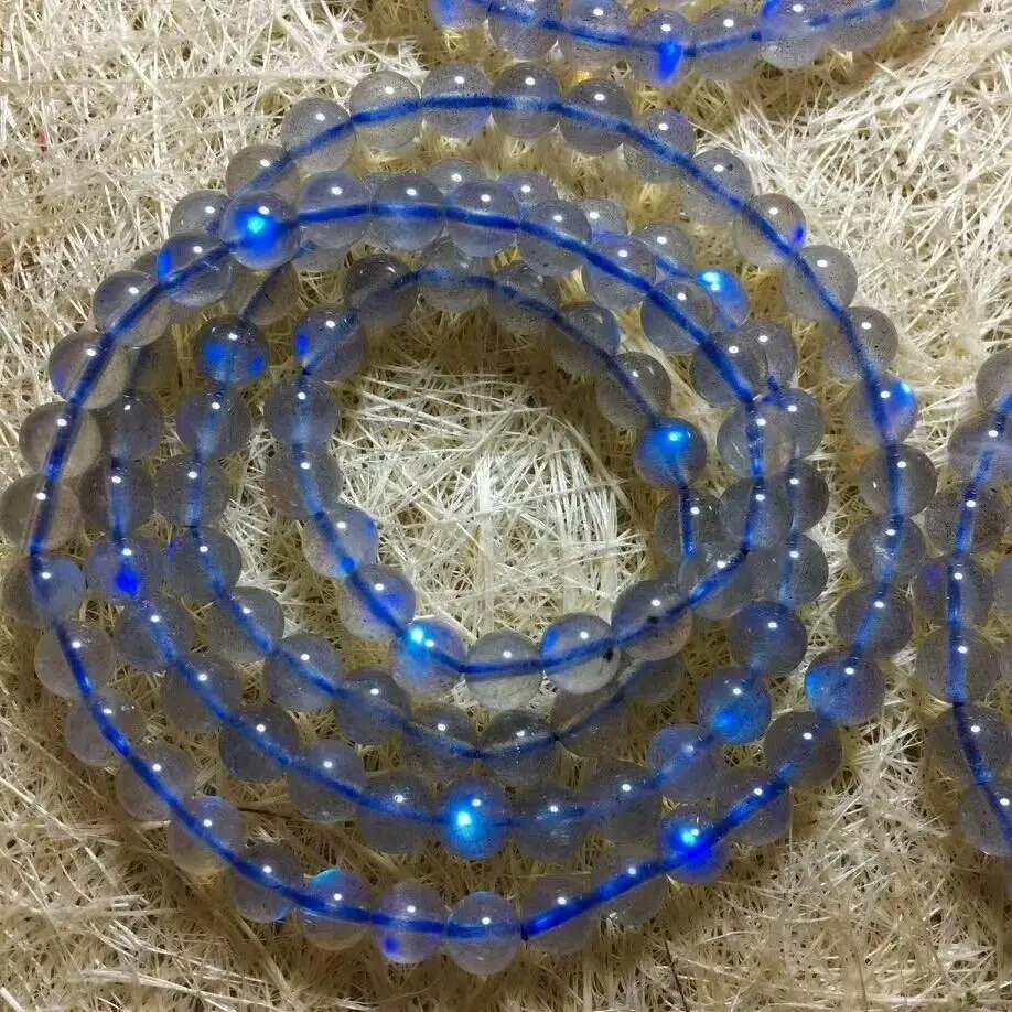 Natural Crystal Bracelet Moonstone Blue Light Round Beads AAA 5.6-5mm 3rows
Natural Crystal Bracelet Moonstone Blue Light Round Beads AAA 5.6-5mm 3rows