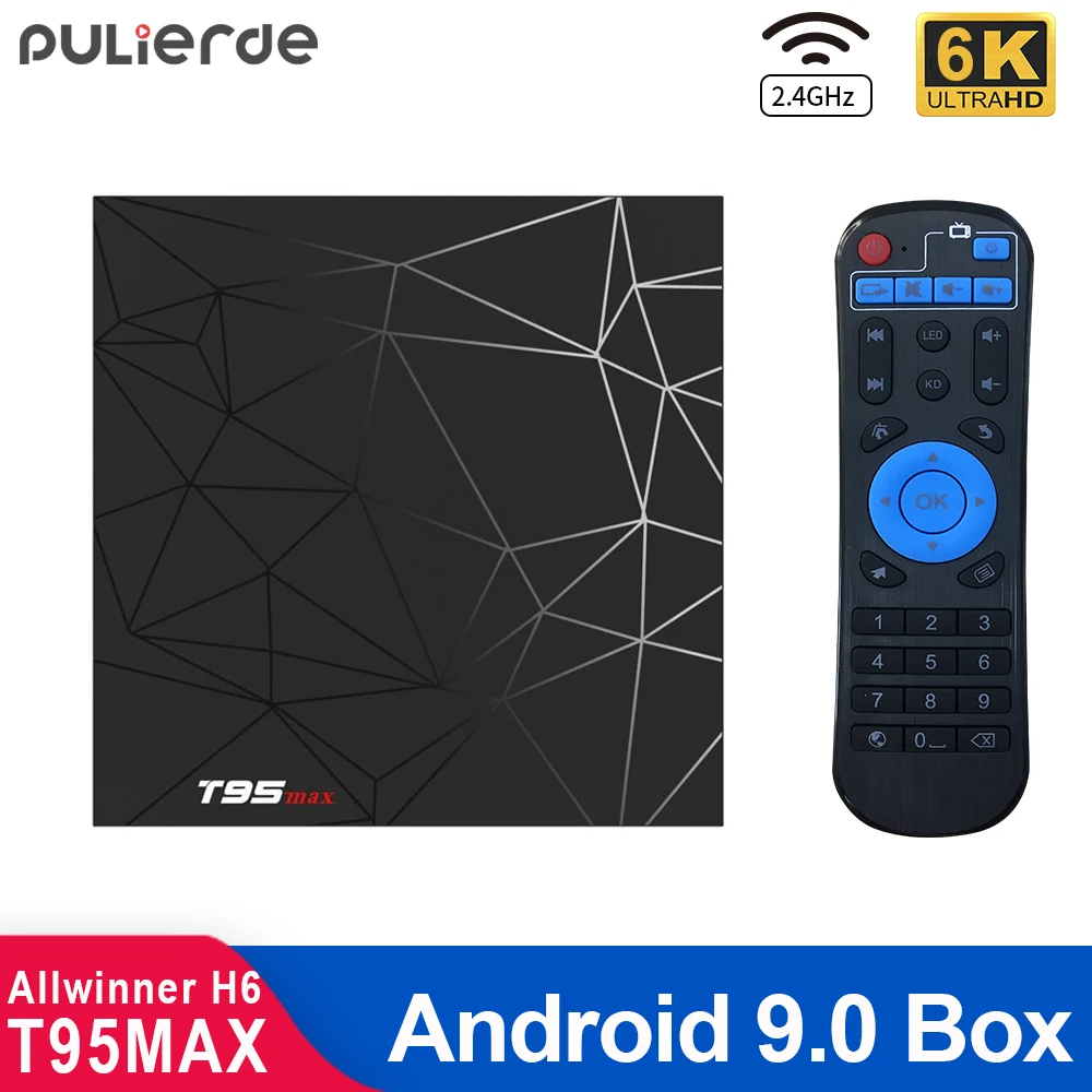 T95max Android 9.0 TV BOX H6 Quad core 4GB 64GB H2.65 6K 2.4GHz WIFI Set-top box Media Player Smart TV Box 4GB 32GB
T95max Android 9.0 TV BOX H6 Quad core 4GB 64GB H2.65 6K 2.4GHz WIFI Set-top box Media Player Smart TV Box 4GB 32GB