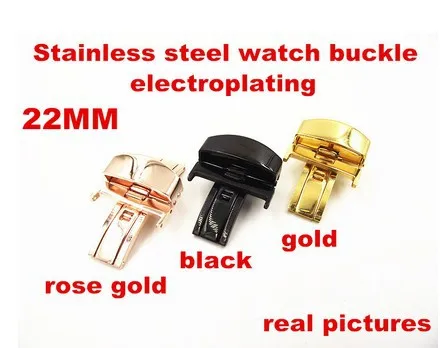 Wholesale 3PCS/lot 22MM electroplating Stainless steel watch buckle for watch bands- gold ,black ,rose gold color -12203
Wholesale 3PCS/lot 22MM electroplating Stainless steel watch buckle for watch bands- gold ,black ,rose gold color -12203