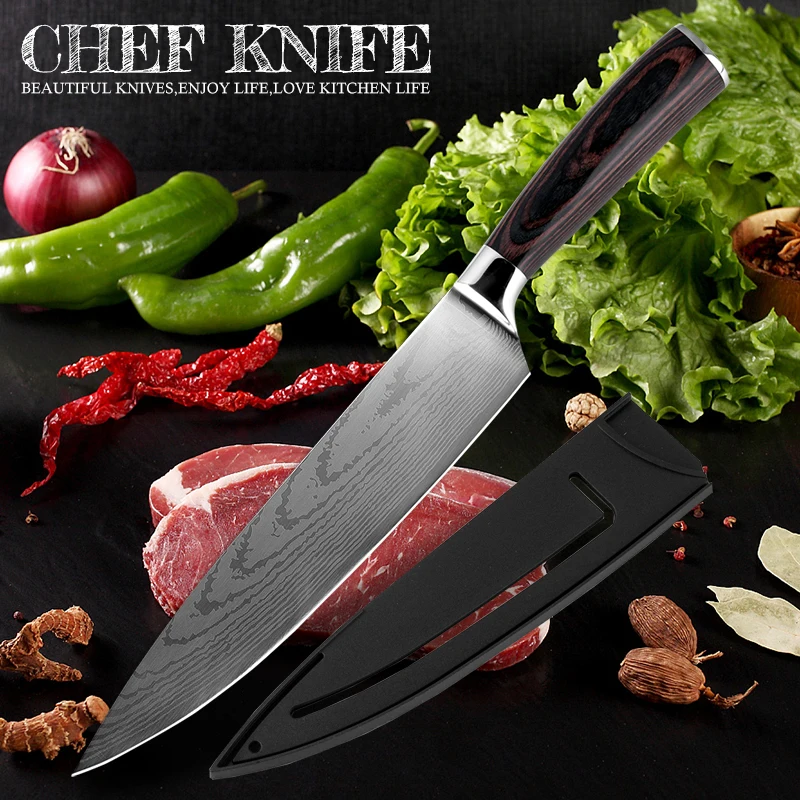 XITUO Kitchen knife Pro Chef's Knife 8 inch Japanese 7CR17 High Carbon Stainless Steel Sanding Laser Damascus Pattern Santoku Kn
XITUO Kitchen knife Pro Chef's Knife 8 inch Japanese 7CR17 High Carbon Stainless Steel Sanding Laser Damascus Pattern Santoku Kn