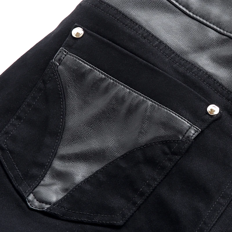 New 2018 punk style fashion zipper design slim fit pu leather patchwork pants men streetwear hip hop skinny jeans men PK6-11 
New 2018 punk style fashion zipper design slim fit pu leather patchwork pants men streetwear hip hop skinny jeans men PK6-11