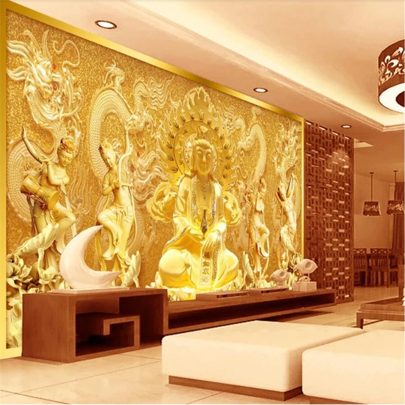 beibehang Custom 3d wall paper Goddess of Mercy gold embossed wallpaper sofa living room tv backdrop wall decorative painting
beibehang Custom 3d wall paper Goddess of Mercy gold embossed wallpaper sofa living room tv backdrop wall decorative painting