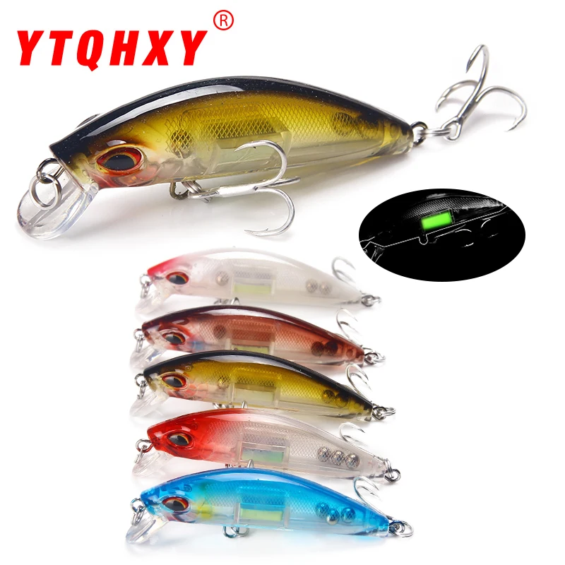 YTQHXY тонущие приманки Minnow 70 мм 12 г Ручная искусственная светящаяся приманка