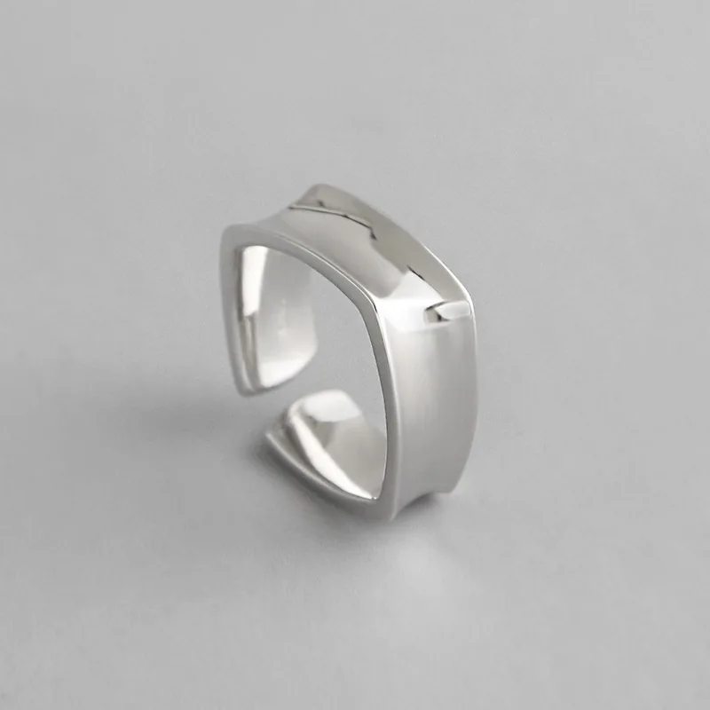 100% S925 Sterling Silver Open Ring Geometric Square Smooth Ring Lady Women Punk Street Shoot Opening Ring
100% S925 Sterling Silver Open Ring Geometric Square Smooth Ring Lady Women Punk Street Shoot Opening Ring