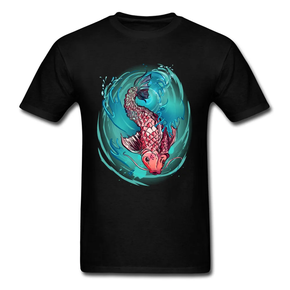 Мужская футболка Koi Fish Splash брендовая из 100% хлопка с круглым вырезом 2018 новейший
