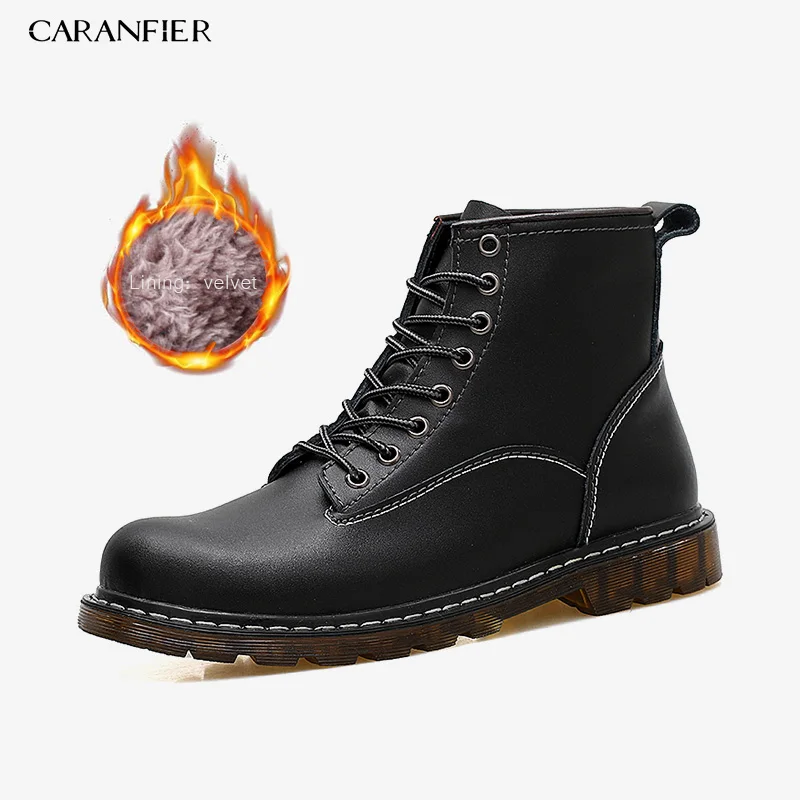 Мужские короткие ботинки CARANFIER, зимние теплые мотоциклетные ботинки из коровьей замши с круглым носком и бархатной шнуровкой, ботильоны
Мужские короткие ботинки CARANFIER, зимние теплые мотоциклетные ботинки из коровьей замши с круглым носком и бархатной шнуровкой, ботильоны