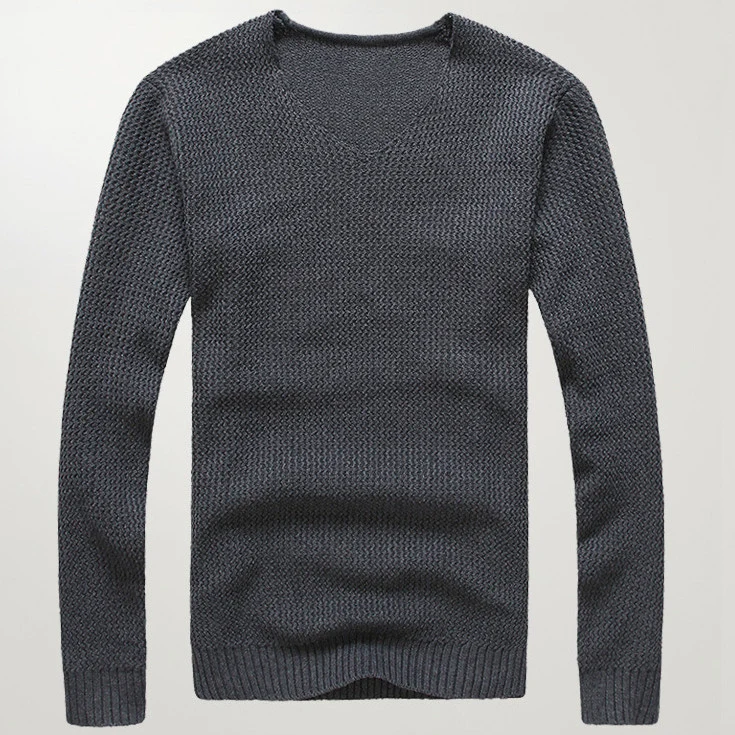 Свитер пуловер мужской бренд Повседневный тонкий свитер джемпер однотонный