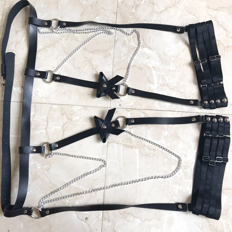 New Fashion Hot Female Sexy Women leather Waist Garter belt for Stockings Bow-knot Punk Silver Tassel Chain Straps Belts
New Fashion Hot Female Sexy Women leather Waist Garter belt for Stockings Bow-knot Punk Silver Tassel Chain Straps Belts