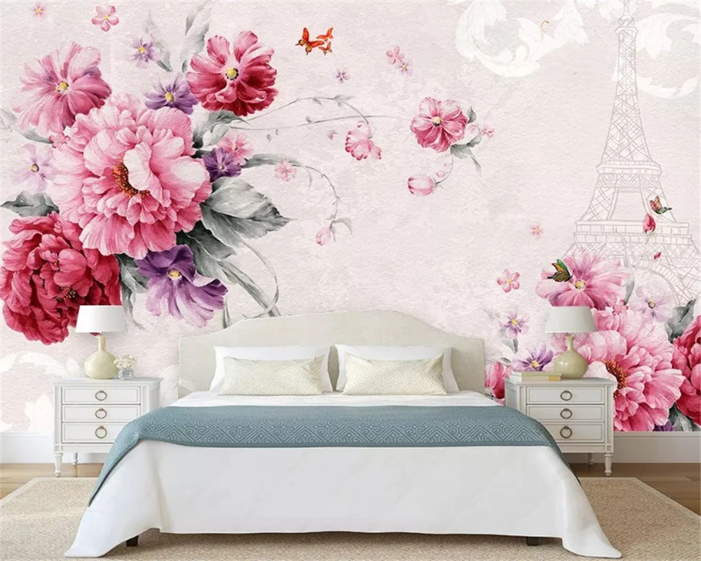beibehang Custom size Hand-painted beautiful flower iron tower interior decorative bedside wallpaper American style wall paper
beibehang Custom size Hand-painted beautiful flower iron tower interior decorative bedside wallpaper American style wall paper