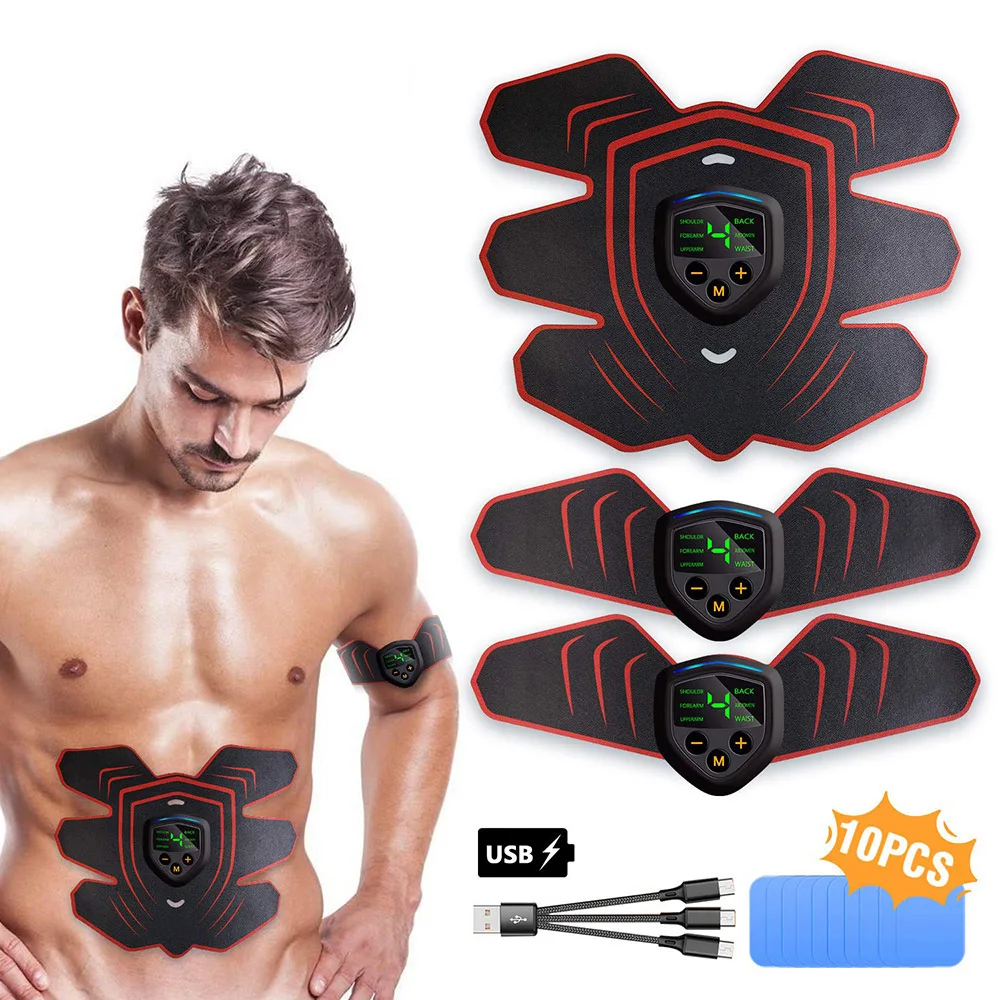 Ems Abs стимуляция мышц Тренажер электростимулятор с ЖК дисплеем для мужчин и
