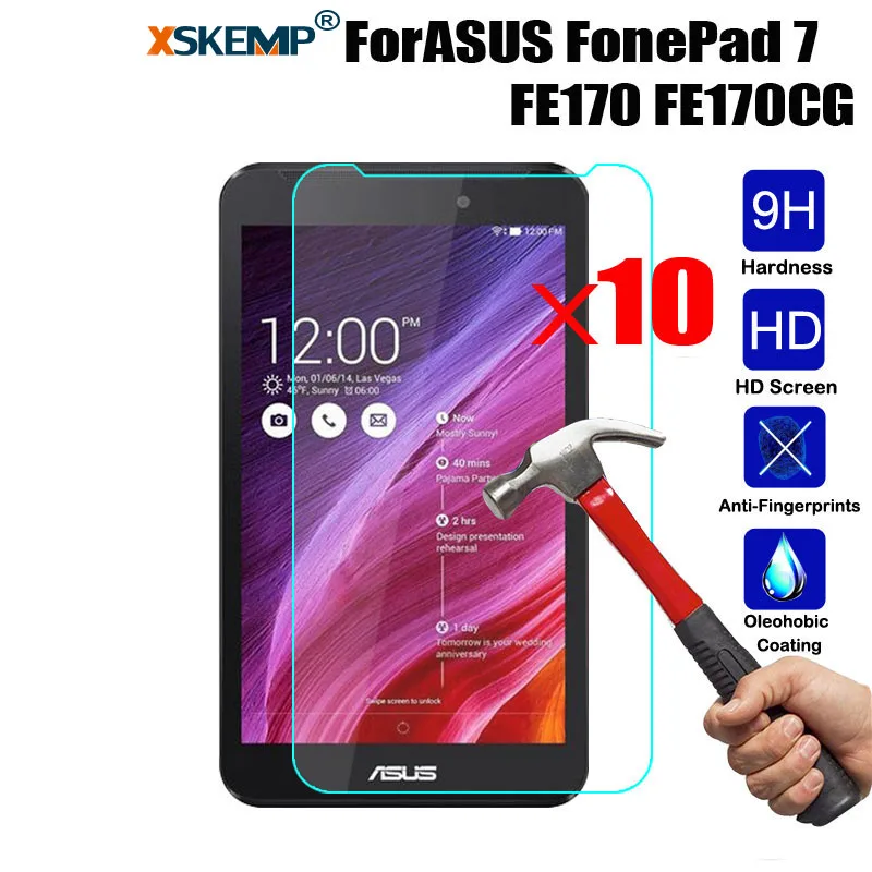 Xskemp 10 шт./лот 9 H закаленное Стекло Экран Protector для Asus Fonepad 7 2014 FE170CG ME170C ME170 ЖК дисплей