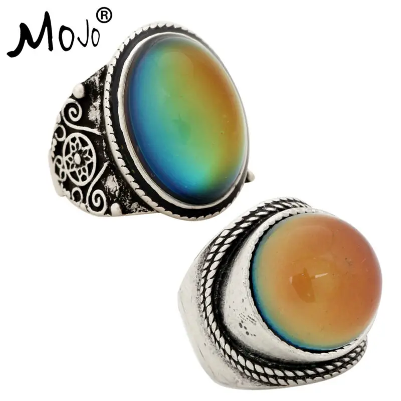 2PCS Antique Silver Plated Color Changing Mood Rings Changing Color Temperature Emotion Feeling Rings Set For Women/Men 004-045
2PCS Antique Silver Plated Color Changing Mood Rings Changing Color Temperature Emotion Feeling Rings Set For Women/Men 004-045