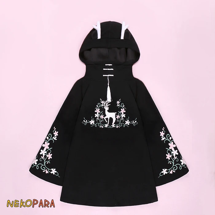 Chinese Style Cute White Deer Flower Ring Embroidery Women's Winter Long Hoodie Dress Warm Hooded Sweatshirt Hoodies
Chinese Style Cute White Deer Flower Ring Embroidery Women's Winter Long Hoodie Dress Warm Hooded Sweatshirt Hoodies