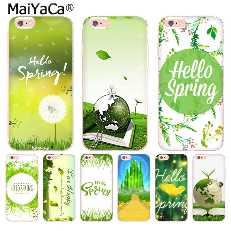 MaiYaCa зеленый тематический пейзаж Hello Spring мягкие Аксессуары для телефона чехол Apple