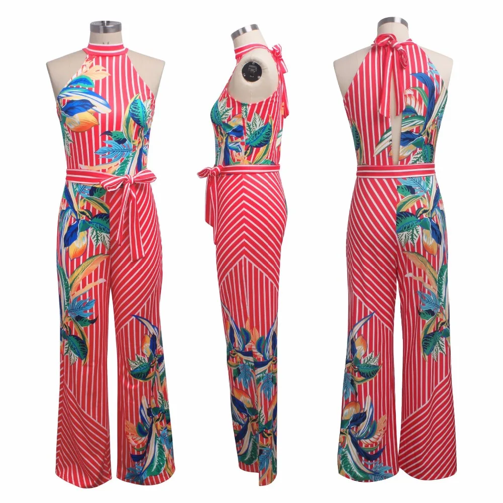 New arrival women's jumpsuits & rompers halter sexy boot red/green white striped leaf prints with waist sleeveless for lady
New arrival women's jumpsuits & rompers halter sexy boot red/green white striped leaf prints with waist sleeveless for lady