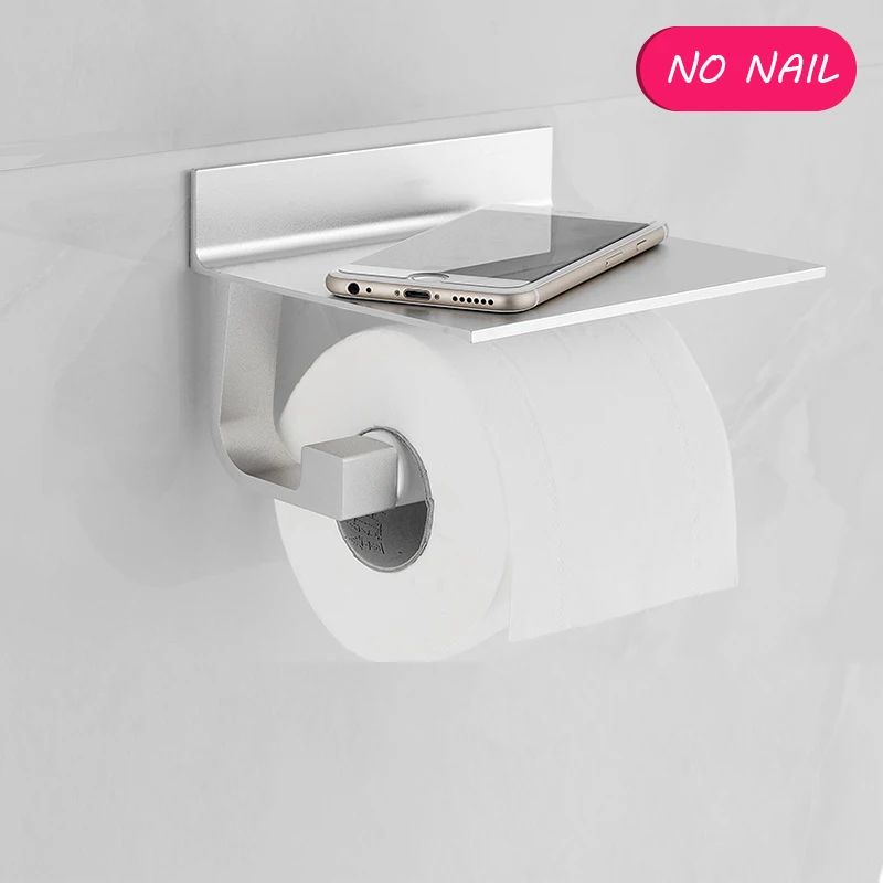 NO Drills Self Adhesive Toilet Paper Holder Tissue Alumimum Paper Roll Towel Holder with Mobile Phone Storage Shelf
NO Drills Self Adhesive Toilet Paper Holder Tissue Alumimum Paper Roll Towel Holder with Mobile Phone Storage Shelf