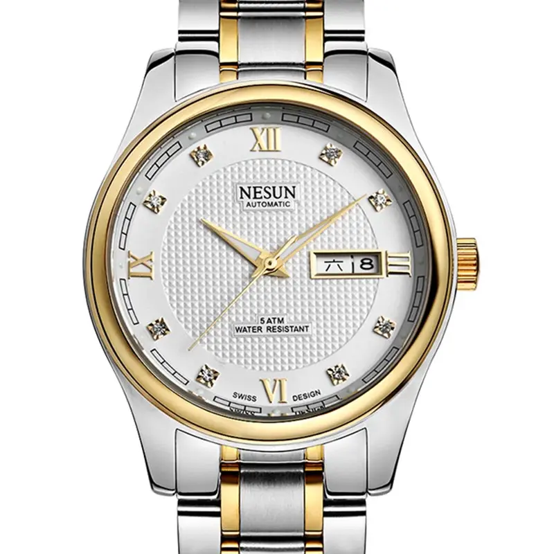 Switzerland Luxury Brand NESUN Diamond Automatic Mechanical Men's Watches Full Stainless Steel Luminous Waterproof clock N9121-7
Switzerland Luxury Brand NESUN Diamond Automatic Mechanical Men's Watches Full Stainless Steel Luminous Waterproof clock N9121-7