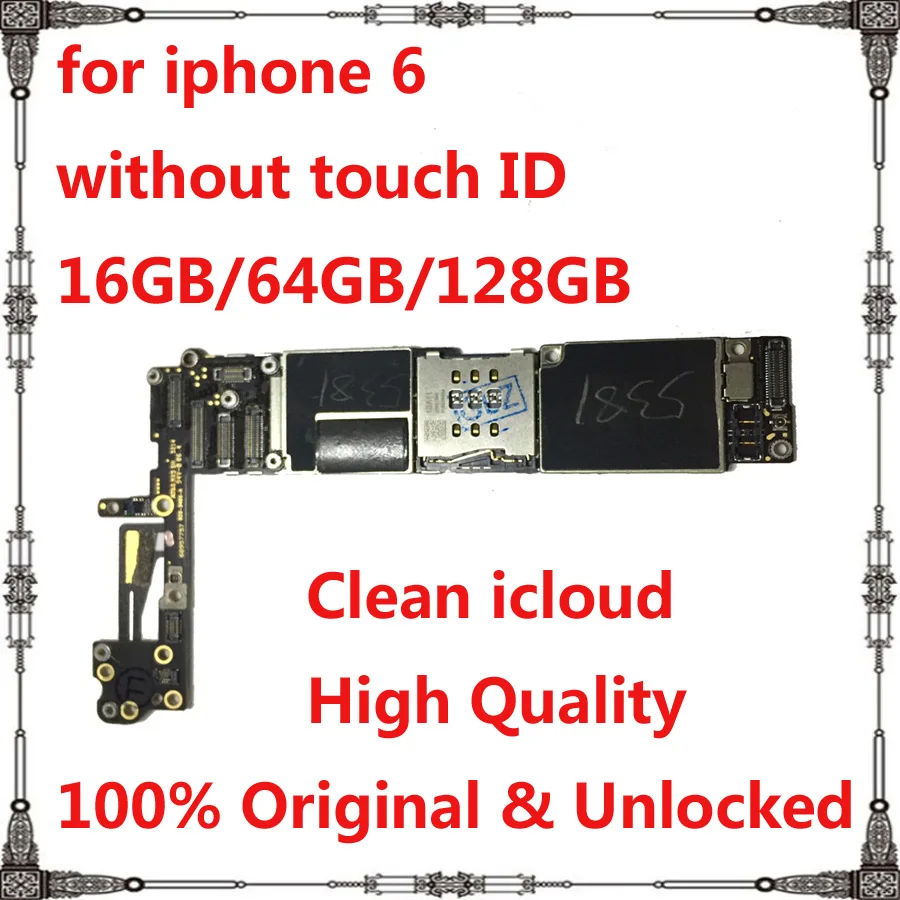 16gb 64gb 128gb original unlocked for iphone 6 motherboard with full chips with / No touch ID mainboard clean icloud logic board
16gb 64gb 128gb original unlocked for iphone 6 motherboard with full chips with / No touch ID mainboard clean icloud logic board