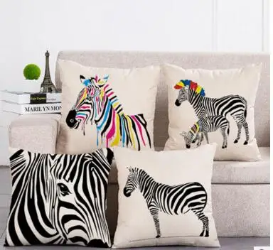 Simple black zebra cushion cover square cotton linen colorful zebra throw pillow cover pillowcase household textile
Simple black zebra cushion cover square cotton linen colorful zebra throw pillow cover pillowcase household textile