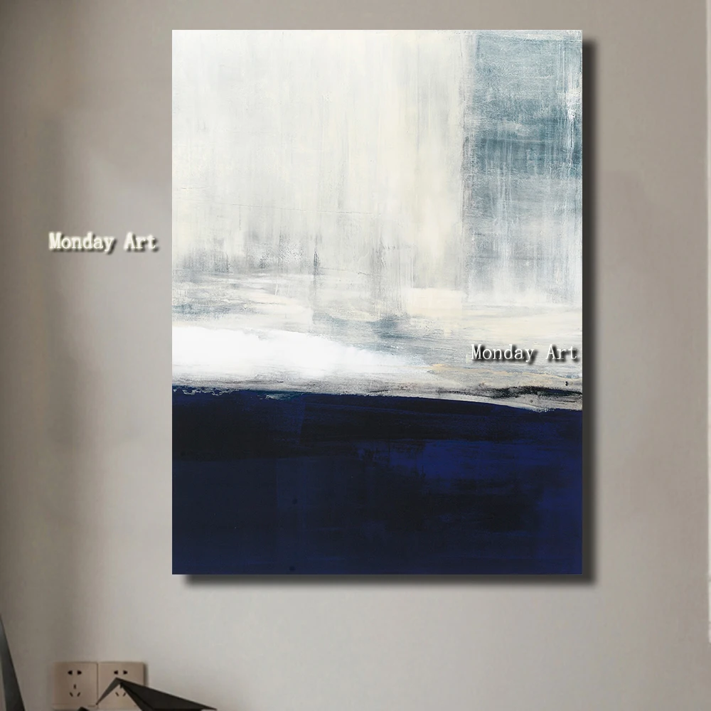 Newest gift 100%Hand Painted Modern Large Abstract White Blue Art Home Decor Canvas painting art Handmade Oil Painting On Canvas
Newest gift 100%Hand Painted Modern Large Abstract White Blue Art Home Decor Canvas painting art Handmade Oil Painting On Canvas