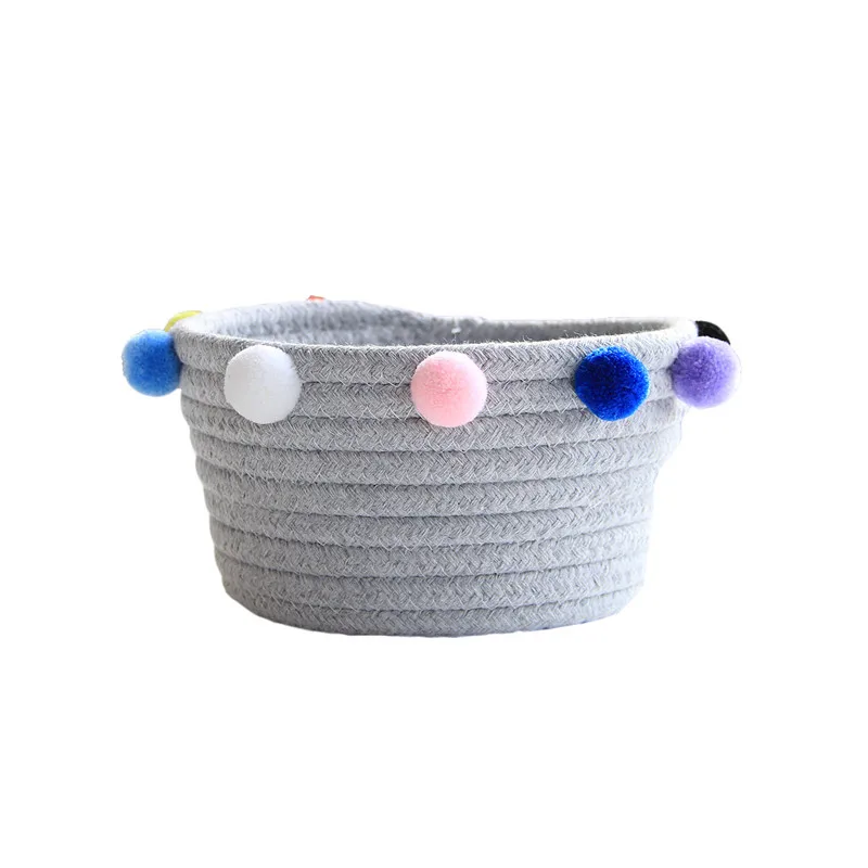Ins Nordic Cotton Rope Storage Basket With Pompom Desktop Sundries Organizer Woven Finishing Bin Dirty Clothes Laundry Baskets
Ins Nordic Cotton Rope Storage Basket With Pompom Desktop Sundries Organizer Woven Finishing Bin Dirty Clothes Laundry Baskets
