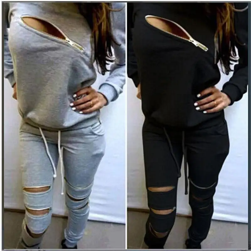 2015 Fashion Zipper Hollow Out Women Tracksuits Sport Suit O-Neck Long sleeve Women Hoodies 2 Piece Set Jogging Moletom Feminino
2015 Fashion Zipper Hollow Out Women Tracksuits Sport Suit O-Neck Long sleeve Women Hoodies 2 Piece Set Jogging Moletom Feminino