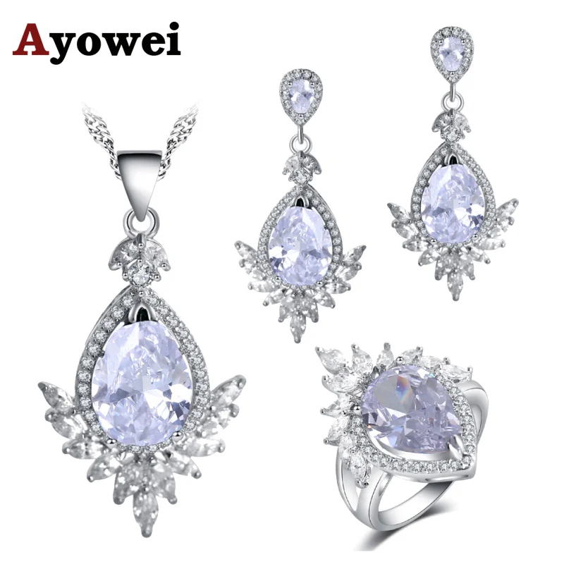 Ayowei High quality Crown Shape Water Drop Design 925 Silver White Zircon for girl Earrings Necklace Rings Jewelry Sets JS770A
Ayowei High quality Crown Shape Water Drop Design 925 Silver White Zircon for girl Earrings Necklace Rings Jewelry Sets JS770A