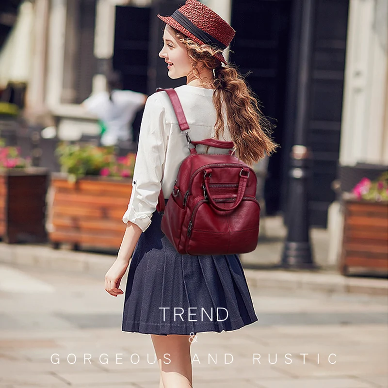 2019 Women Multifunction Leather Backpacks For Girls Sac a Dos Female Backpack Schoolbag Ladies Vintage Back Pack School Bags
2019 Women Multifunction Leather Backpacks For Girls Sac a Dos Female Backpack Schoolbag Ladies Vintage Back Pack School Bags