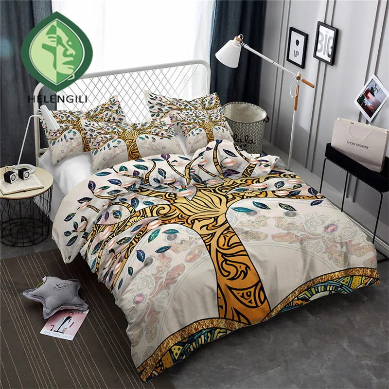 

HELENGILI 3D Bedding Set Elephant Print Duvet cover set lifelike bedclothes with pillowcase bed set home Textiles #DX-08