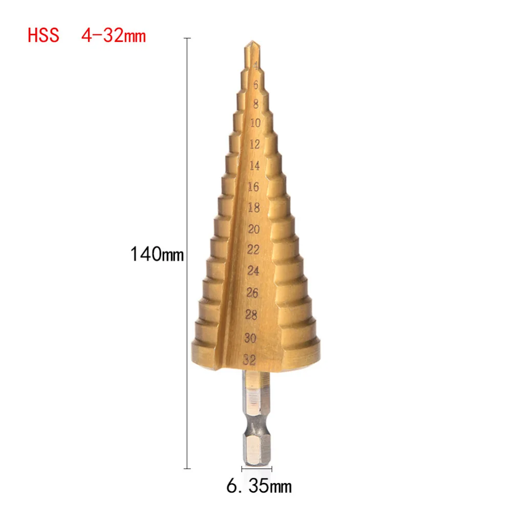 4 - 32 mm Hexagonal Titanium Step Cone Drill Bit Hole Cutter HSS4241 Stepped Drill For Sheet Metal Free Shipping
4 - 32 mm Hexagonal Titanium Step Cone Drill Bit Hole Cutter HSS4241 Stepped Drill For Sheet Metal Free Shipping