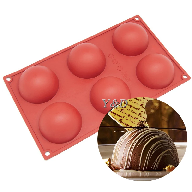 6-Cavity Half Circle Silicone Mold for Making Delicate Chocolate Desserts, Ice Cream Bombes, Cakes, Soap ,Cake Mould
6-Cavity Half Circle Silicone Mold for Making Delicate Chocolate Desserts, Ice Cream Bombes, Cakes, Soap ,Cake Mould