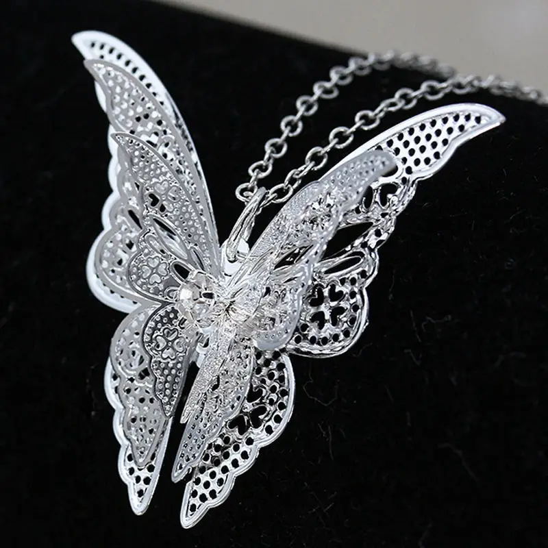Элегантный женский кулон в виде бабочки с кристаллами для девочек модное