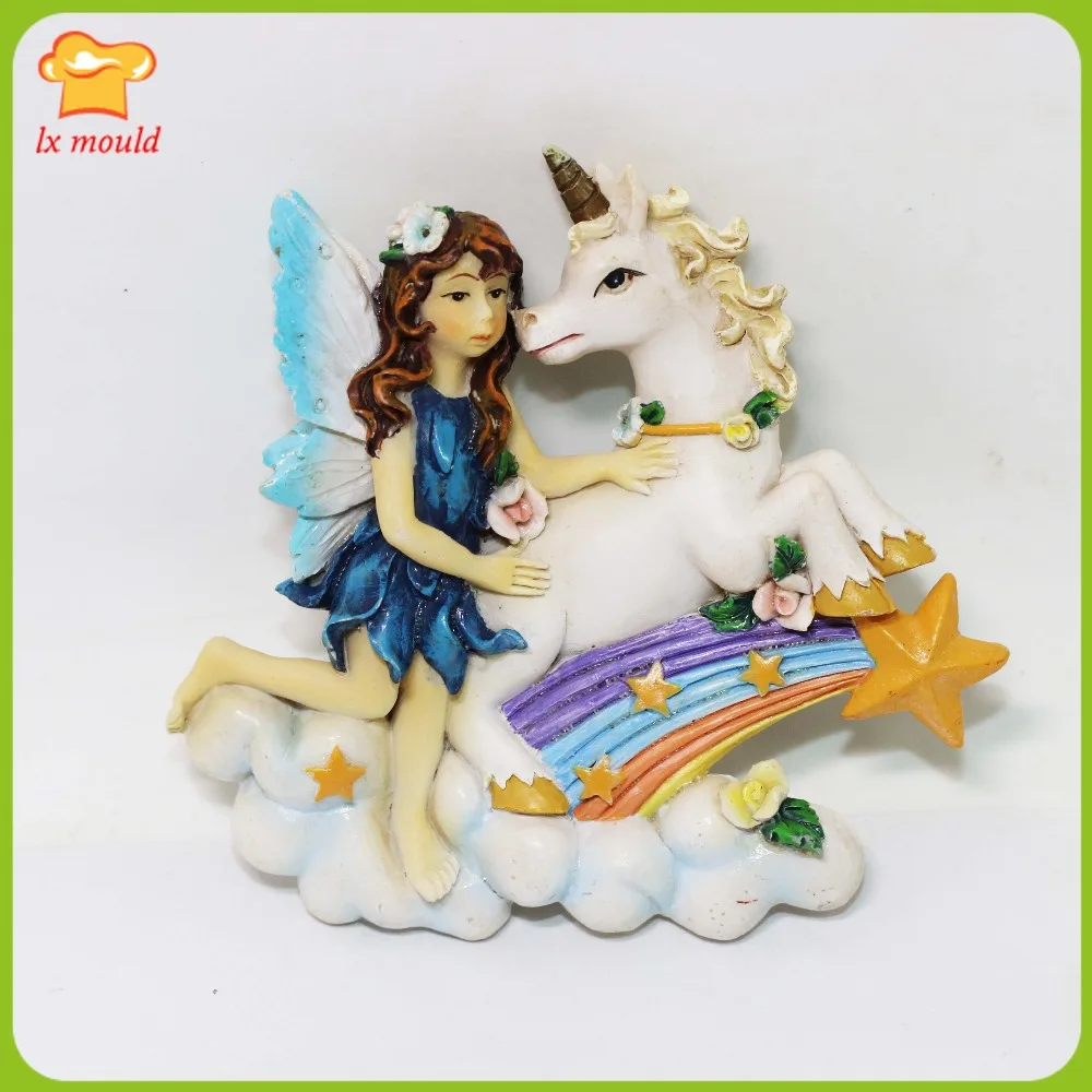 New Rainbow Angel Silicone Mold Sugar Cake Decoration Tool Girl and Pegasus DIY Chocolate Resin Flower Silicone Moulds
New Rainbow Angel Silicone Mold Sugar Cake Decoration Tool Girl and Pegasus DIY Chocolate Resin Flower Silicone Moulds