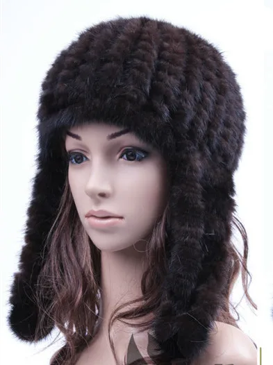 earflap fur hat New White black Brown Red cap with natural mink fur. autumn winter warm hand knitted fashion HA119
earflap fur hat New White black Brown Red cap with natural mink fur. autumn winter warm hand knitted fashion HA119