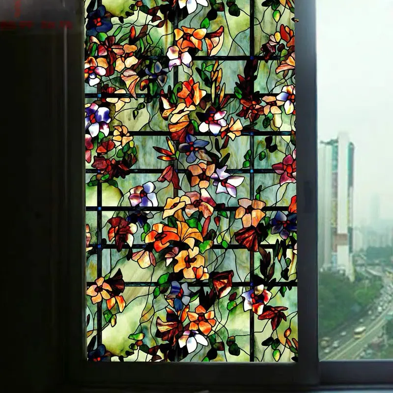 Colored flower stained Window Film privacy Decorative film for furniture Glass Sticker Static Cling Opaque bathroom Home Decor
Colored flower stained Window Film privacy Decorative film for furniture Glass Sticker Static Cling Opaque bathroom Home Decor