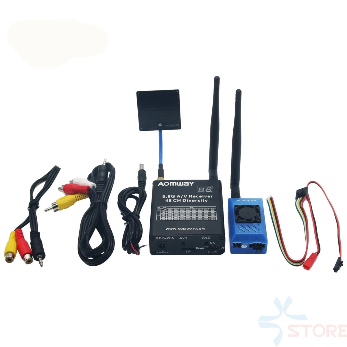 

Aomway 5.8Ghz 1W 1000mW 32CH AV Audio Video Transmitter and Receiver w/DVR Recorder function for FPV