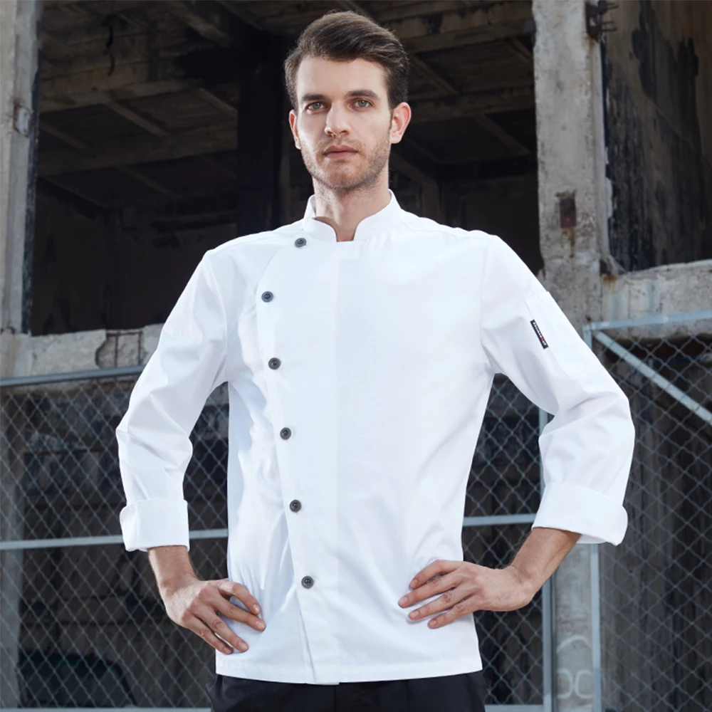 Breathable Solid Black Color Food Service Uniforms Men Long Sleeves Restaurant Uniform Cafe Waiter Work Wear Chef Jackets Aprons
Breathable Solid Black Color Food Service Uniforms Men Long Sleeves Restaurant Uniform Cafe Waiter Work Wear Chef Jackets Aprons