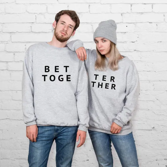 Свитшот BETTER TOGETHER, модная одежда для пары, пуловеры, высококачественный джемпер, мужские повседневные топы для девочек, толстовка
Свитшот BETTER TOGETHER, модная одежда для пары, пуловеры, высококачественный джемпер, мужские повседневные топы для девочек, толстовка