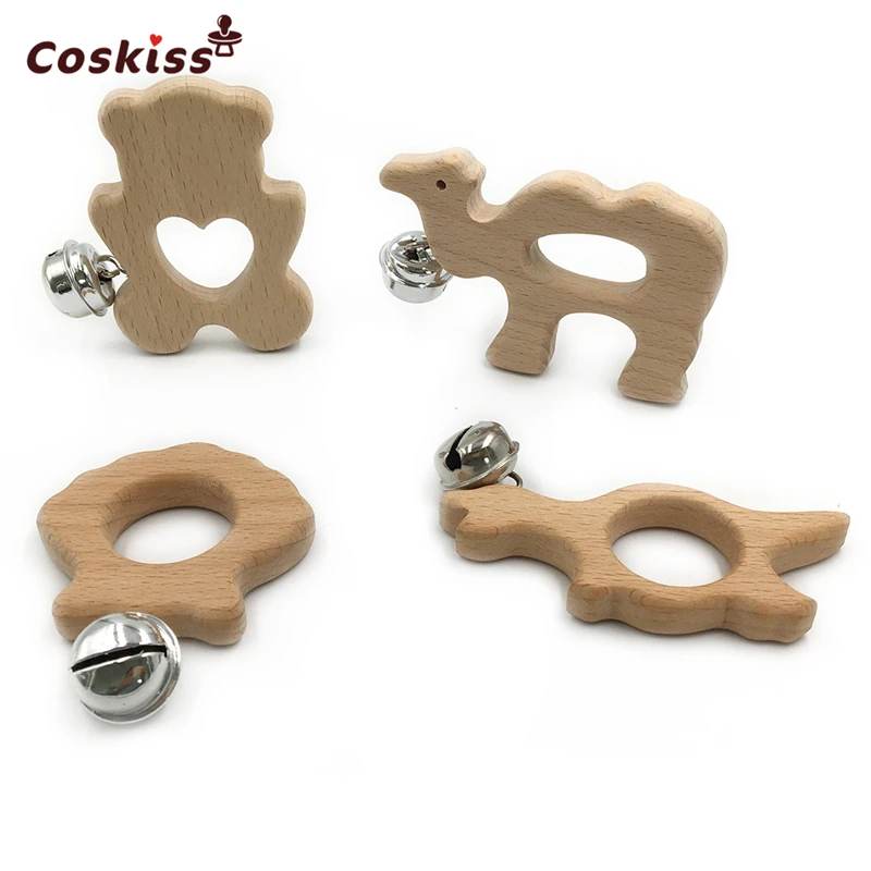4pcs Baby Teether Bells DIY Eco-Friendly Safe Newborns Enlightenment Toys Beech Wooden Animal Natural Handmade Wooden Teether
4pcs Baby Teether Bells DIY Eco-Friendly Safe Newborns Enlightenment Toys Beech Wooden Animal Natural Handmade Wooden Teether