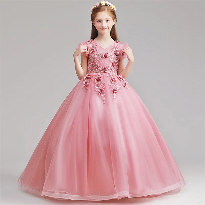 High-quality Children Girls Appliques Flowers Birthday Wedding Party Princess Long Dress Teens Kids Piano Costume Fluffy Dress
High-quality Children Girls Appliques Flowers Birthday Wedding Party Princess Long Dress Teens Kids Piano Costume Fluffy Dress