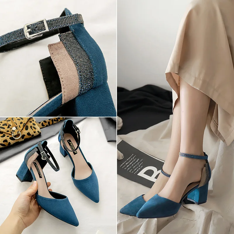 Women Pumps Shoes Pointed Toe Flock belt buckle fashion spring Leather stitching 6CM thin High Heels sexy Office Party Shoes
Women Pumps Shoes Pointed Toe Flock belt buckle fashion spring Leather stitching 6CM thin High Heels sexy Office Party Shoes