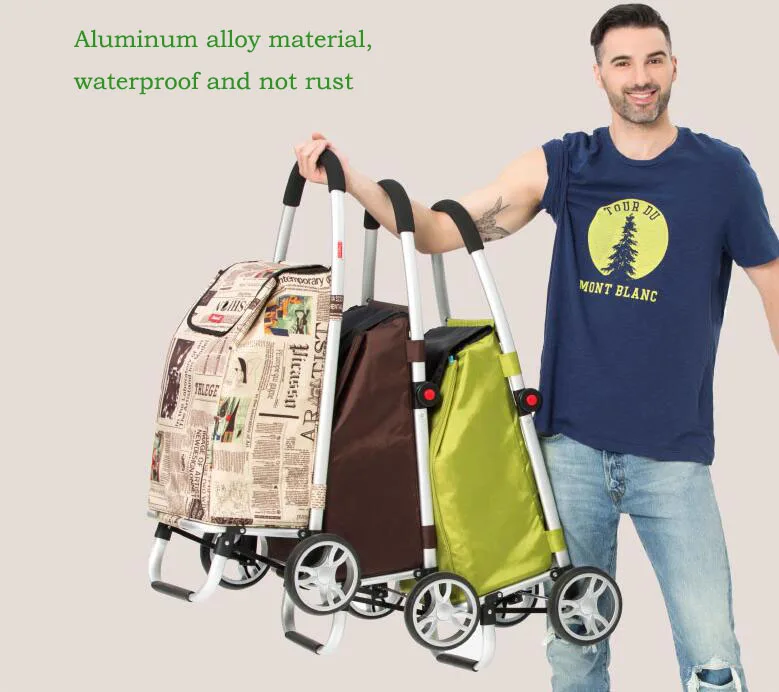 2017 Portable strong bearing shopping cart Foldable Aluminum alloy material shopping basket Easy climb stairs shop cart
2017 Portable strong bearing shopping cart Foldable Aluminum alloy material shopping basket Easy climb stairs shop cart