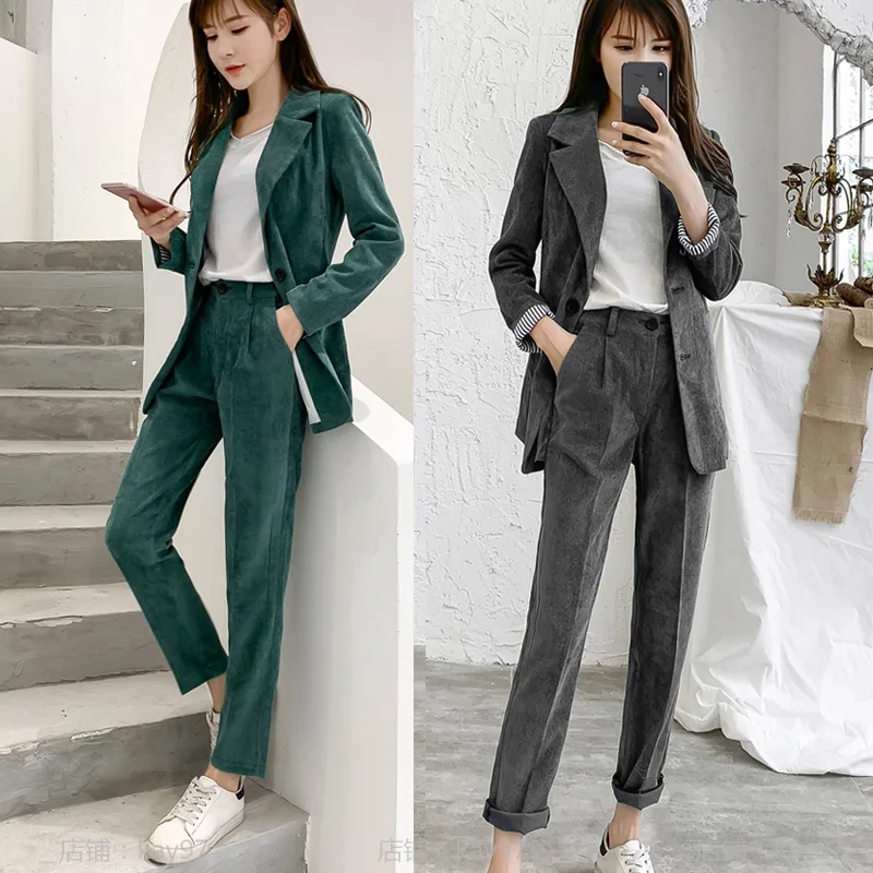 2020 Autumn and Winter Fashion Casual English Style Suit Suit Corduroy Small Suit Jacket Women's Two-piece Suit
2020 Autumn and Winter Fashion Casual English Style Suit Suit Corduroy Small Suit Jacket Women's Two-piece Suit