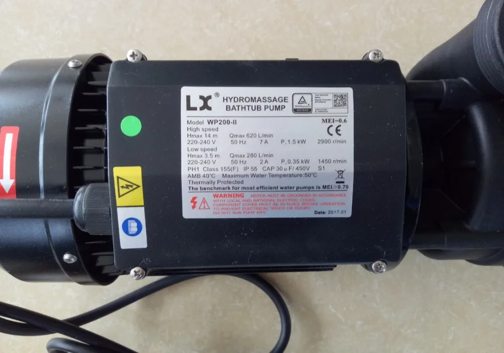 LX hot tub spa pool AMP plug pump WP200-II 2HP 1500W Dual speed pump fit Balboa Gecko Controller Pack
LX hot tub spa pool AMP plug pump WP200-II 2HP 1500W Dual speed pump fit Balboa Gecko Controller Pack